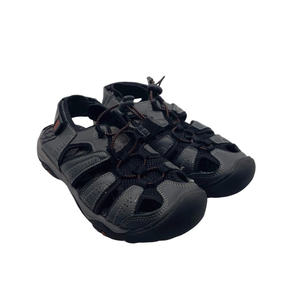 Bass Mens Black Sport Sandals Size 7M River Leather Upper Fisherman Closed Toe - Picture 4 of 9